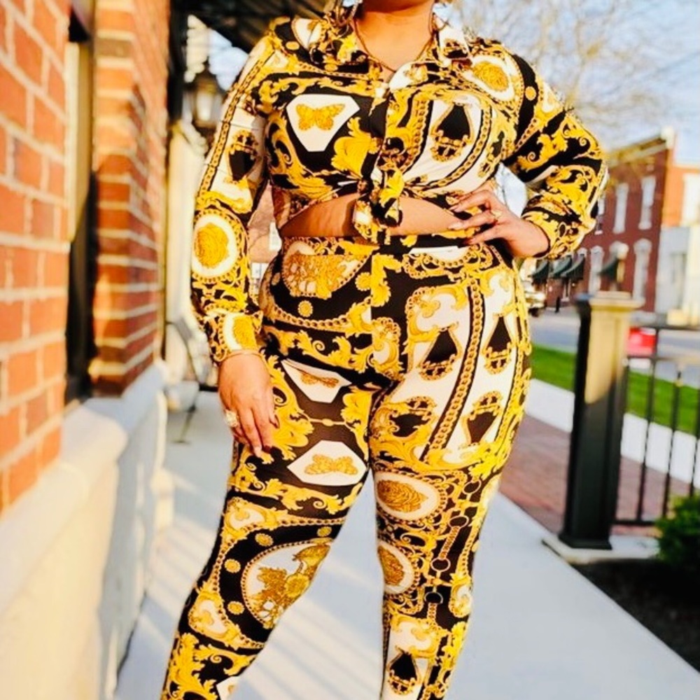 Two piece luxe print set